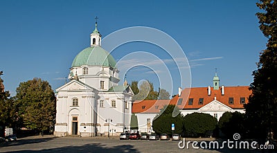 Church of St. Casimir (KoÅ›ciÃ³Å‚ Å›w. Kazimierza) - New Town Warsaw Editorial Stock Photo